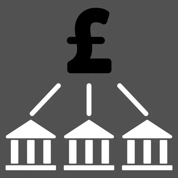 Símbolo plano do ícone do vetor da associação do banco da libra — Vetor de Stock