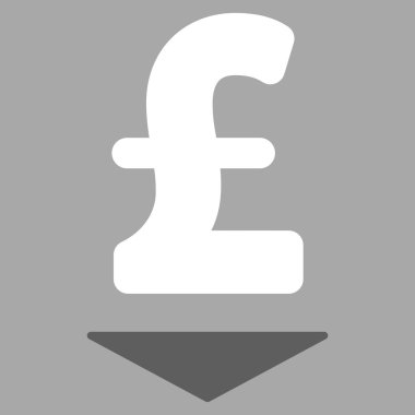 Lirası aşağı düz vektör simgesi simgesi