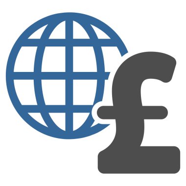 Küresel Lirası ekonomi düz vektör simgesi simgesi