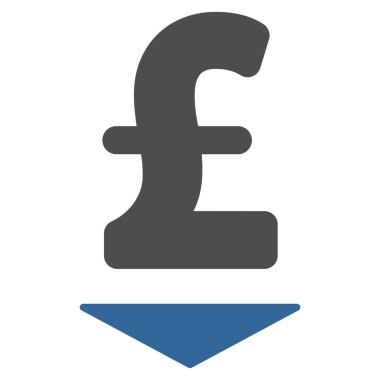 Lirası aşağı düz vektör simgesi simgesi