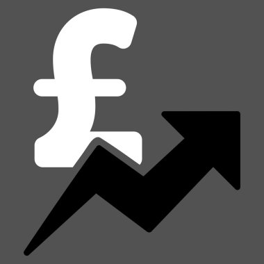 Pound Satış büyüme düz vektör simgesi simgesi