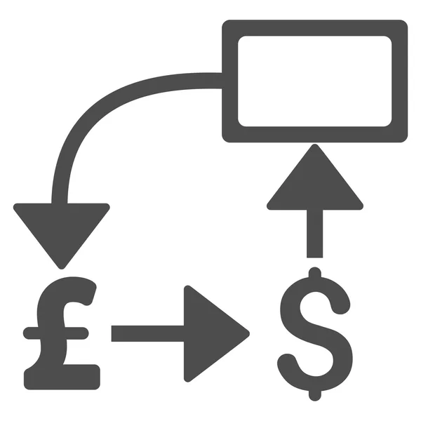 Pound Dollar Flow Chart Flat Vector Icon Symbol — Stock Vector