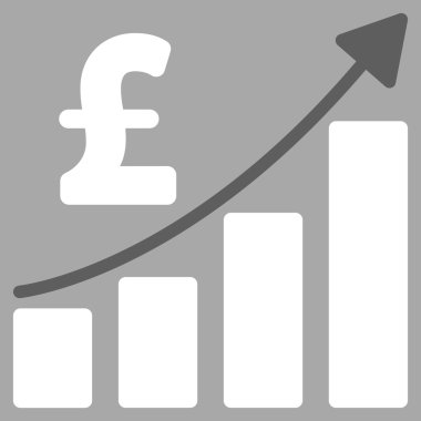 Lirası mali çubuk grafik düz vektör simgesi simgesi