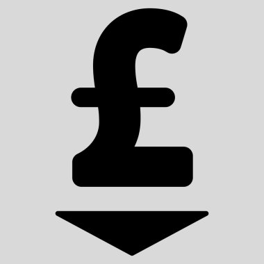 Lirası aşağı düz vektör simgesi simgesi