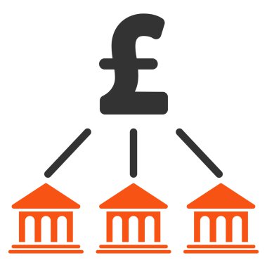 Lirası banka organizasyon düz vektör simgesi simgesi