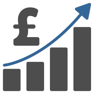 Lirası mali çubuk grafik düz vektör simgesi simgesi