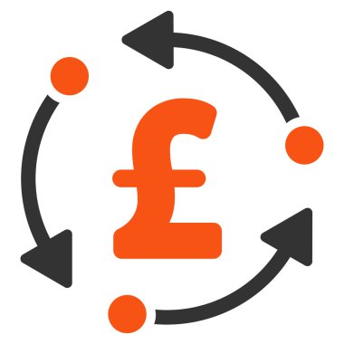 Lirası döndürme düz vektör simgesi simgesi