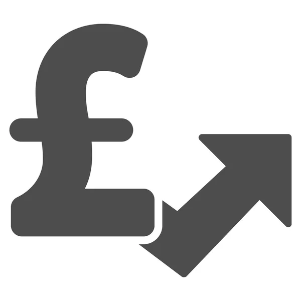 Símbolo plano del icono del vector del crecimiento de la libra — Vector de stock