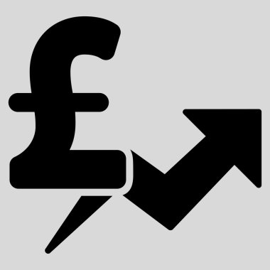 Lirası fiyat büyüme düz vektör simgesi simgesi