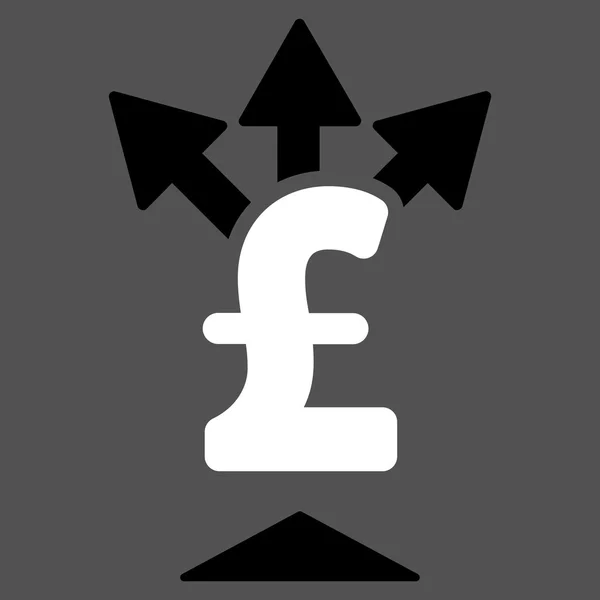 Símbolo de ícone de vetor plano de pagamento de libra dividida — Vetor de Stock