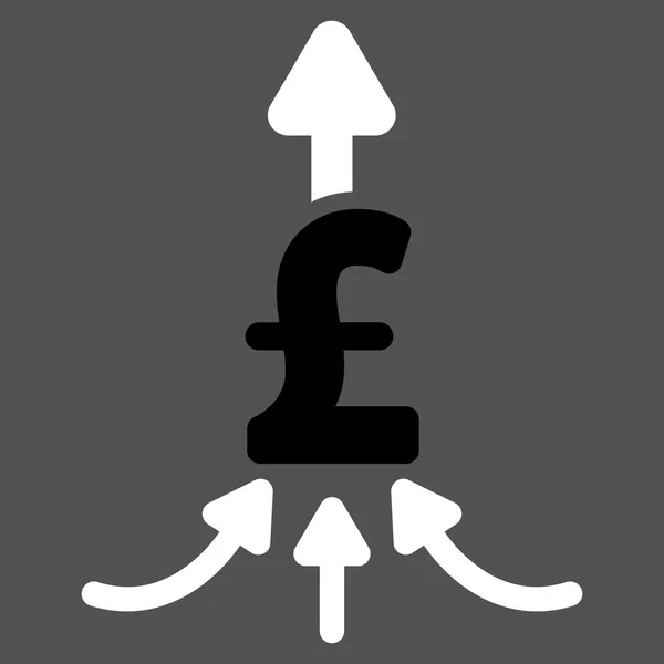 Unite Pound Pagamentos Símbolo de ícone de vetor plano — Vetor de Stock