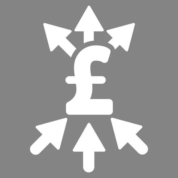 Pound Payment Broker Flat Vector Icon Symbol — Stockový vektor