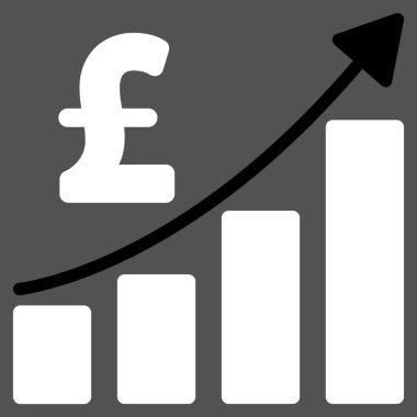 Lirası mali çubuk grafik düz vektör simgesi simgesi