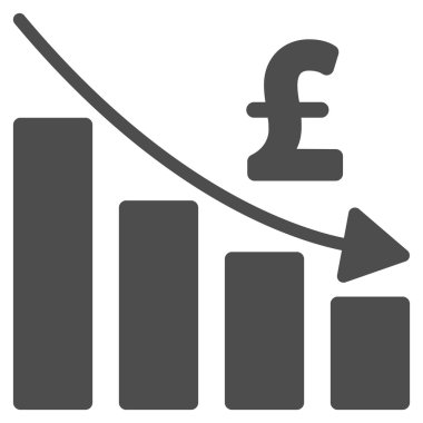 Lirası durgunluk Bar grafik düz vektör simgesi simgesi