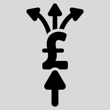 Pound ödeme düz vektör simgesi simgesi bölmek