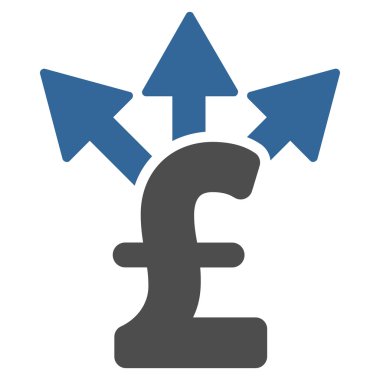 Split Pound ödeme düz vektör simgesi simgesi