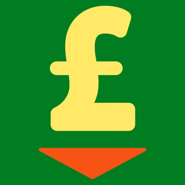 Lirası aşağı düz vektör simgesi simgesi