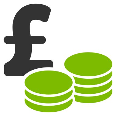 Düz vektör simgesi simgesi Lirası paraları