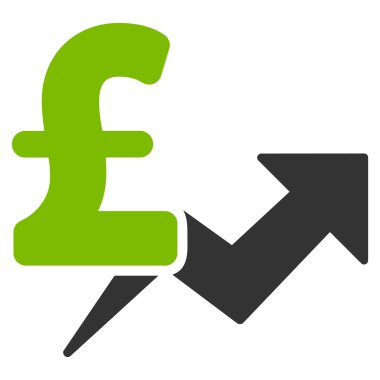 Lirası fiyat büyüme düz vektör simgesi simgesi