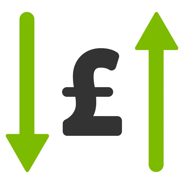Símbolo de ícone de vetor plano de troca de libra — Vetor de Stock
