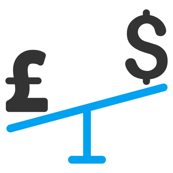 Dollar-Pfund-Schwenk flaches Raster-Symbol — Stockfoto