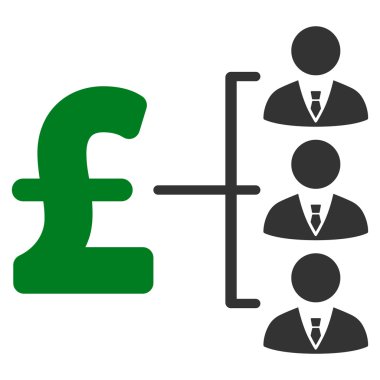 Personel Pound ödeme düz vektör simgesi simgesi