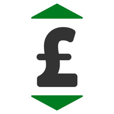 Pound yukarı aşağı düz vektör simgesi simgesi