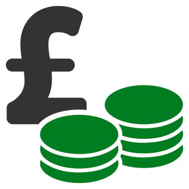 Düz vektör simgesi simgesi Lirası paraları