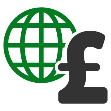 Küresel Lirası ekonomi düz vektör simgesi simgesi