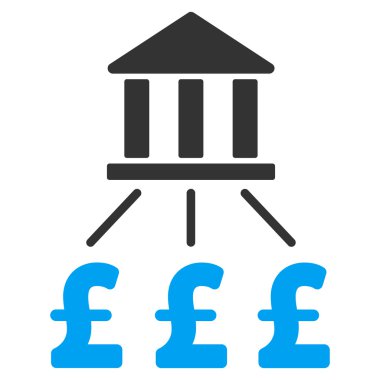 Banka Pound ödeme düz vektör simgesi simgesi