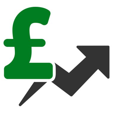 Lirası fiyat büyüme düz vektör simgesi simgesi