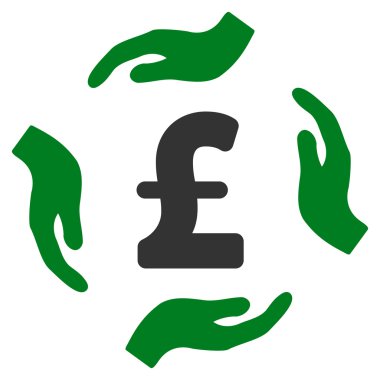 Lirası bakım eller düz vektör simgesi simgesini