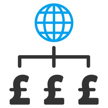 Küresel Pound ödeme düz vektör simgesi simgesi