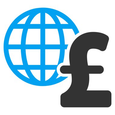 Küresel Lirası ekonomi düz vektör simgesi simgesi