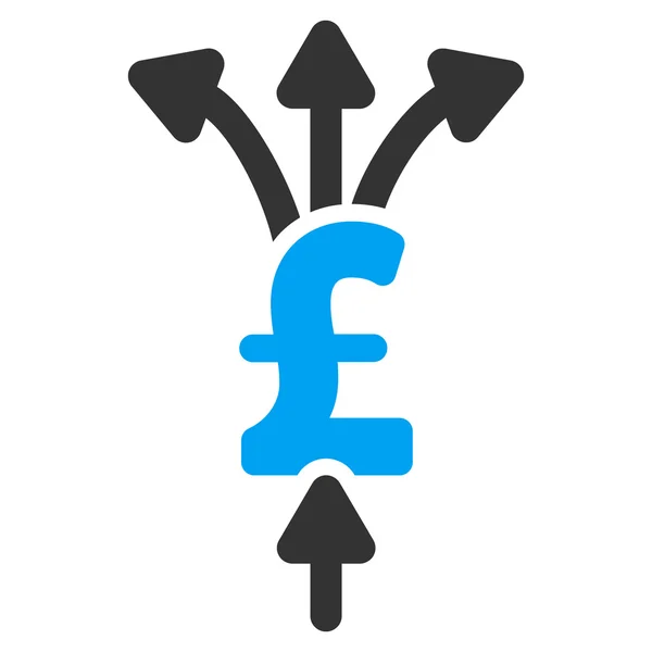 Divida os pagamentos da libra Símbolo plano do ícone do vetor — Vetor de Stock