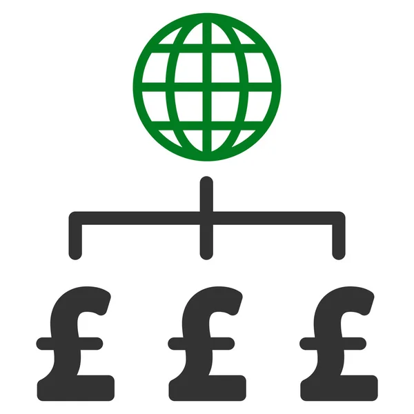 Global Pound Payments Flat Vector Icon Symbol — Stock Vector