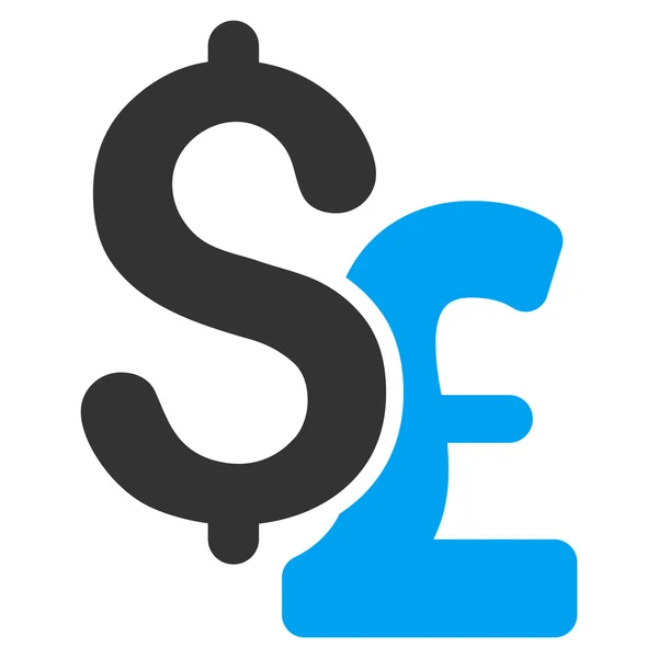 Symbol für flaches Raster in Dollar und Pfund — Stockfoto