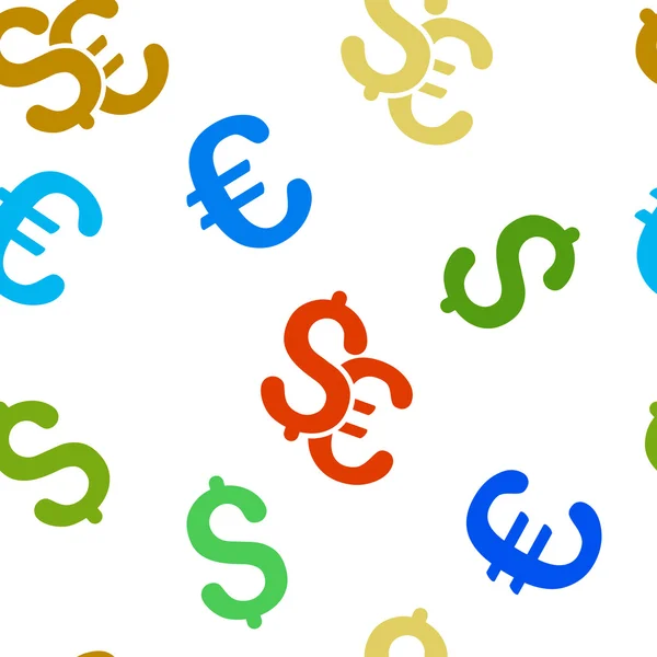 欧元和美元货币无缝平面字形图案 — 图库照片