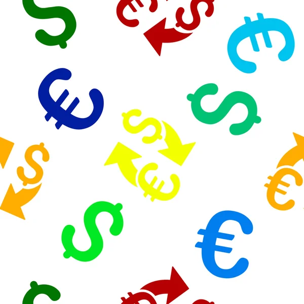 Euro Dollar Exchange sömlös platt Glyph mönster — Stockfoto