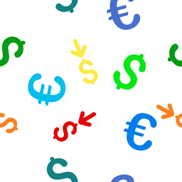 Income Dollar Seamless Flat Glyph Pattern — Stock Photo, Image