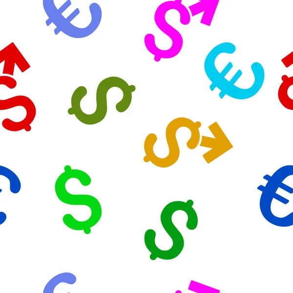 Dollar-Wachstum nahtlos flaches Glyphen-Muster — Stockfoto