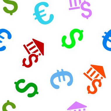 Dolar Bankası Dikişsiz Düz Vektör Deseni