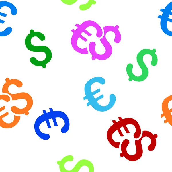 Euro και δολάριο νόμισμα χωρίς συγκόλληση επίπεδο διανυσματικό μοτίβο — Διανυσματικό Αρχείο