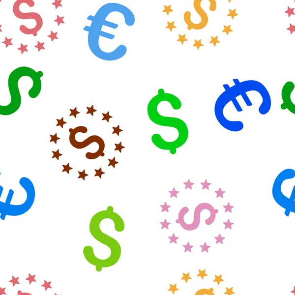 Dollar Stars Seamless Flat Vector Pattern — Stockový vektor