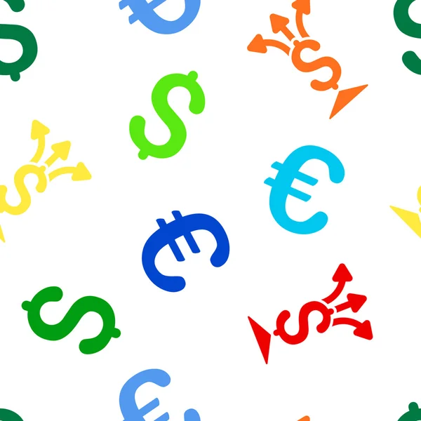 Aktien Geld nahtlose flache Glyphen-Muster — Stockfoto