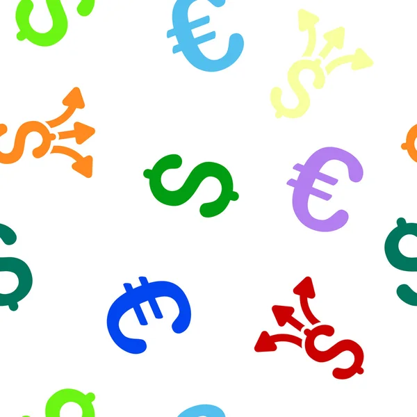 Aktien Geld nahtlose flache Glyphen-Muster — Stockfoto