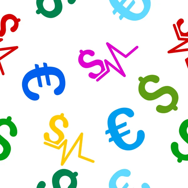 Finanzpuls nahtlos flaches Glyphen-Muster — Stockfoto