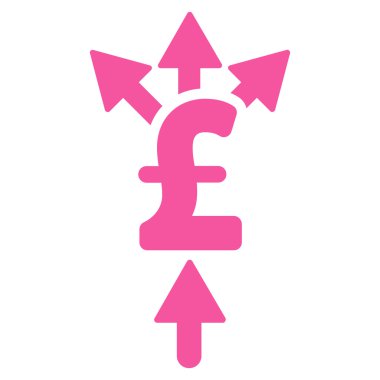 Pound ödeme düz vektör simgesi simgesi bölmek