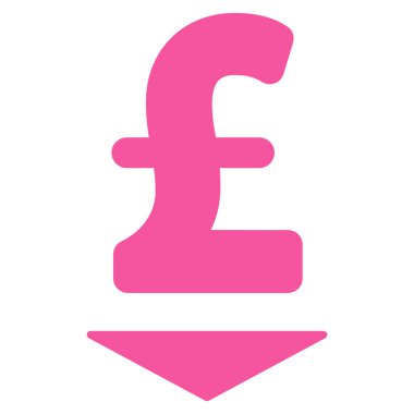 Lirası aşağı düz vektör simgesi simgesi