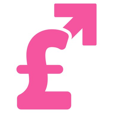 Lirası büyüme düz vektör simgesi simgesi